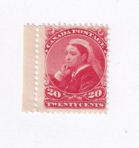 CANADA # 46 VF-MNH 20cts SMALL QUEEN WITH TINY TAB CAT VALUE $1800