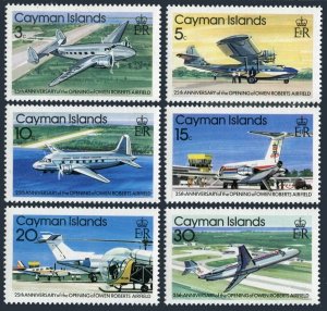 Cayman 420-425, MNH. Mi 418-423. Owen Roberts Airfield, 25th Ann. 1979. Planes.