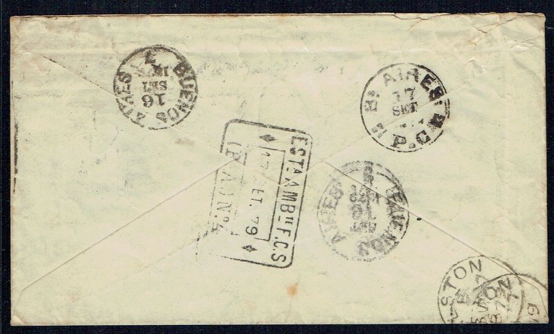 GREAT BRITAIN -  QUEEN VICTORIA 1879 (7 Aug) Tatty cover Kilmarnock to - 41197