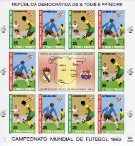 St.Thomas and Principe 1982 Sc#647/648 World Cup Spain Mini-Sheetlet IMPERF.MNH