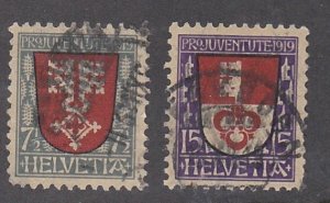 Switzerland # B12, 14, Coats of Arms, used, 1/3 Cat.