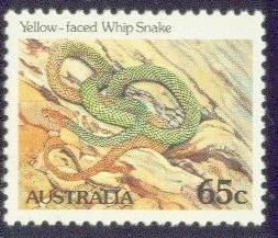 AUSTRALIA  795 MINT OG WILDLIFE-YELLOW-FACED WHIP SNAKE