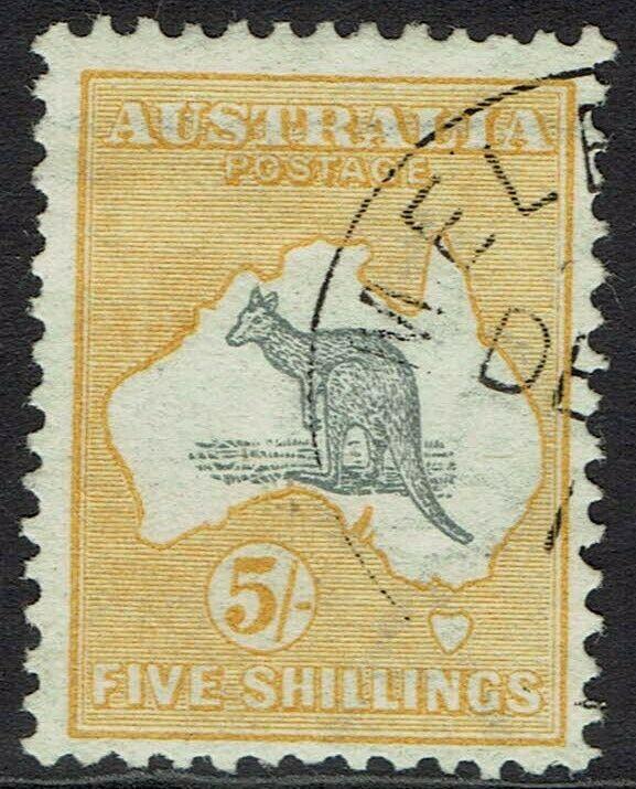 AUSTRALIA 1913 KANGAROO 5/-  1ST WMK USED