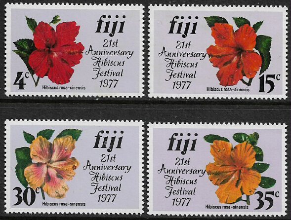 Fiji #376-9 MNH Set - Hibiscus Festival - Flowers