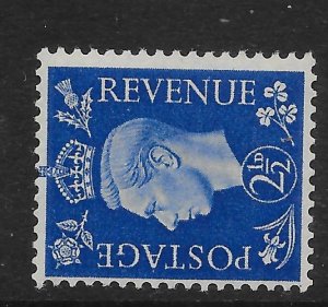 GB SG466a 1940 2½d ULTRAMARINE WMK SIDEWAYS MTD MINT