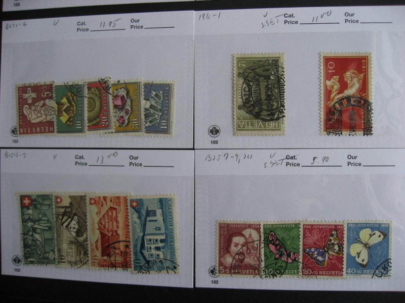 Sales Card/Glassine hoard breakdown SWITZERLAND U part7 all different,unverified