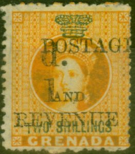 Grenada 1890 1d on 2s Orange SG44 Fine Mtd Mint