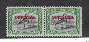 South West Africa Sc #023 1/2p pair official NH VF