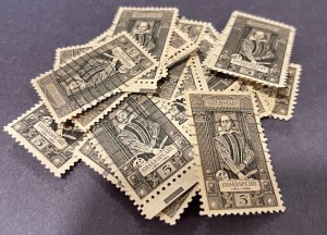 ~~Vintage Treasures ~~ Stamps For Crafting: US Shakespeare 5c; 30 Pieces