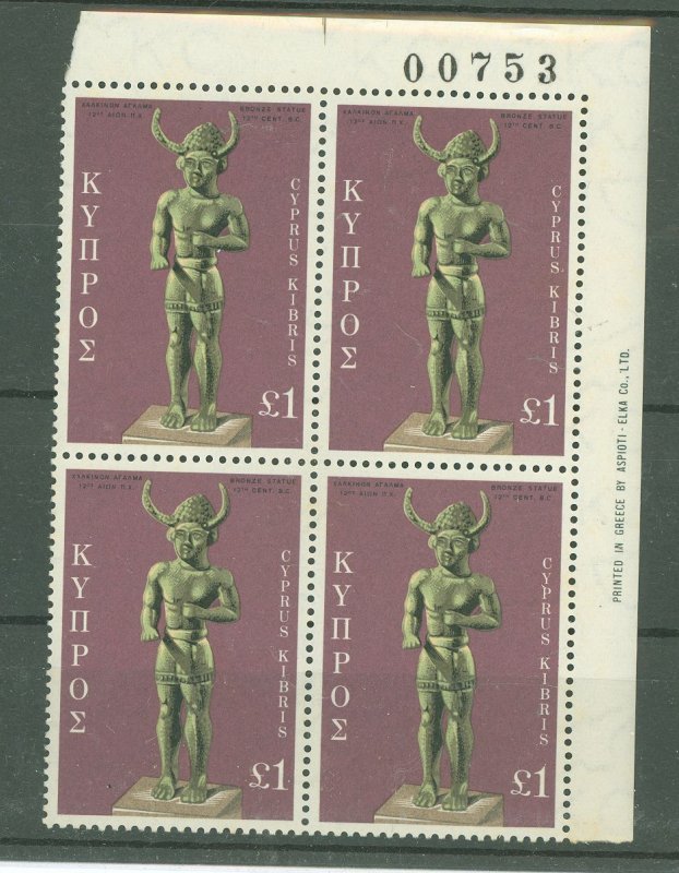 Cyprus #364 Mint (NH) Plate Block