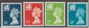 Great Britain Wales Scott#WMMH24,36,43,54 SG# W40,50,57,60 1988 QEII MNH