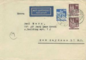 Germany 60pf Cologne Cathedral (2) and 30pf Brandenburg Gate 1951 Mannheim-Ka...