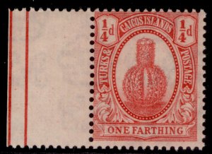 TURKS & CAICOS ISLANDS GV SG154, ¼ rose-red, NH MINT.