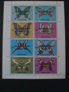 ​NAGALAND- 1972-COLORFUL BEAUTIFUL LOVELY BUTTERFLIES MNH SHEET VF LAST ONE