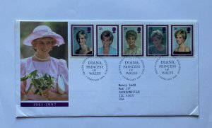 BRITISH , FDC , 	DIANA, PRINCESS OF WALES 	1998			FIVE 	26	CENTS 