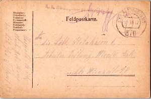Austria Soldier's Free Mail 1917 K.u.K. Feldpostamt 376 Feldpostcard to Wien....