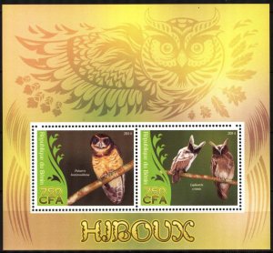 Benin 2014 Birds Owls Sheet MNH