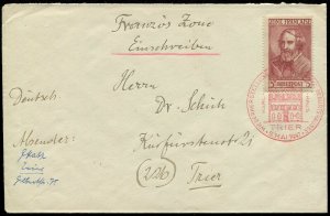 Germany French Zone Post WWII 5FR Michel 13 EF Single Frank Cover