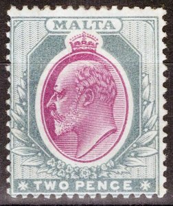 ZAYIX Malta 23 MH 2p gray & red vio King Edward VII Royalty   080522S17