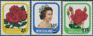 New Zealand 1979 SG1201-1203 Roses QEII surcharges set MNH