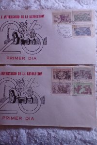 CUBA.1963.X ANIVERSARIO DE LA REVOLUCION.LOT OF 2.FDC'S.