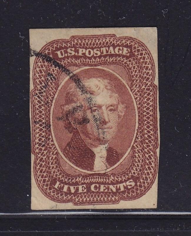12 F-VF used neat light cancel with rich color cv $ 750 ! see pic !