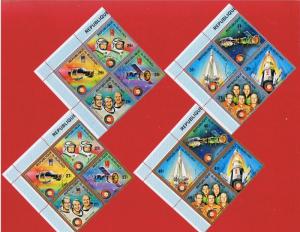 Burundi #477-478  #C216-217  VF used  blocks of 4 Apollo-Soyuz   Free S/H