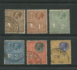 STAMP STATION PERTH: Malta #135,138+ VFU 1926  6 Stamps from the Set