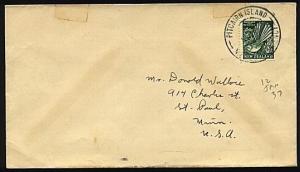 PITCAIRN 1937 cover NZ ½d Fantail with NZ Agency cds - ....................19517