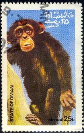 Monkey, Oman stamp Used