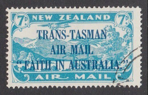 NEW ZEALAND 1934 Trans Tasman 7d fine used - ACS cat NZ$75.................M432