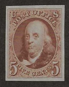 US Scott #3 VF Red Brown