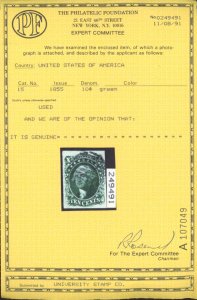 U.S. #15 USED WITH PF CERT