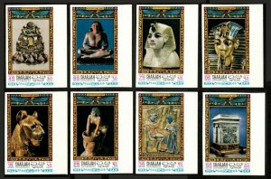 Sharjah 1968 - Ancient Egyptian Art, Treasures, Artifacts - Imperf Set of 8v MNH