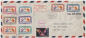 EDSROOM-C110 Netherlands Antilles CB1-CB8 1941 on Registered Cover Surtax CV$208