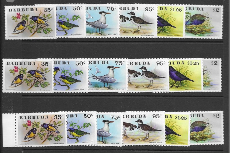 Barbuda 238-43 MNH Bird set cpl x 7, vf. see desc. 2020 CV $62.00