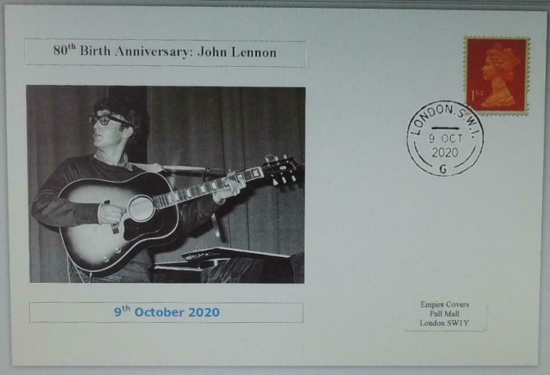 80th birth anniversary john lennon postal card #1 music beatles pops rock #2 