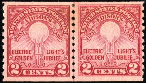 US Stamps # 656 MH VF Line Pair