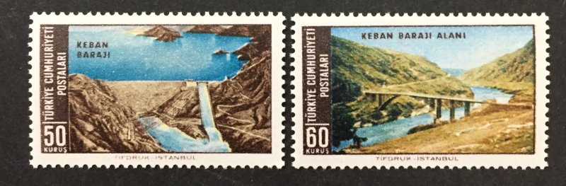 Turkey 1966 #1708-9, Keban Dam, MNH.