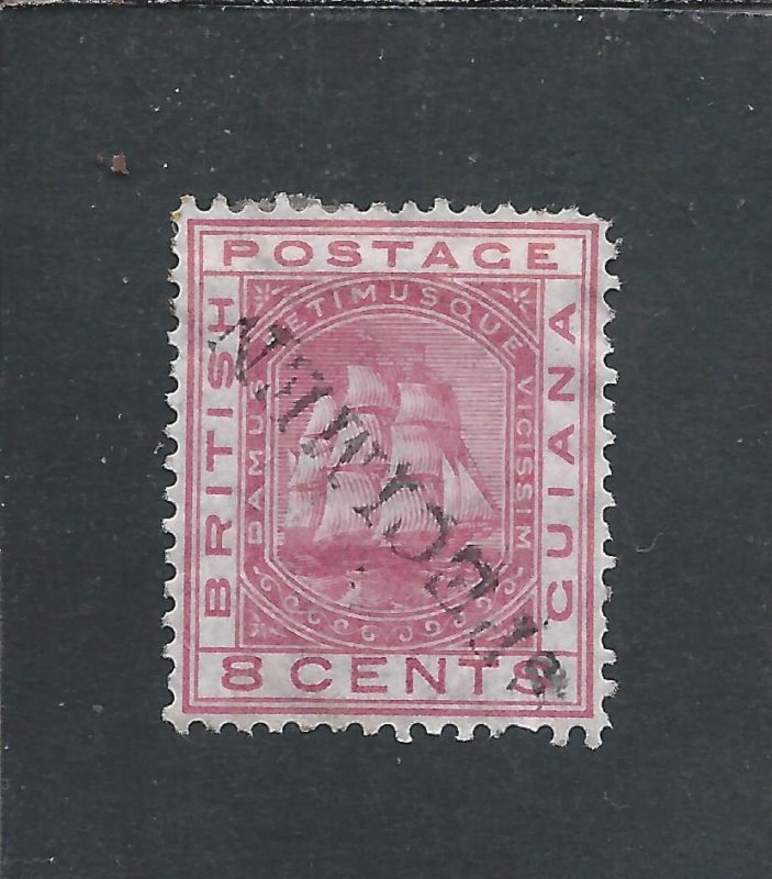 BRITISH GUIANA 1876-79 8c ROSE HANDSTAMPED SPECIMEN MM SG 130s CAT ~£150