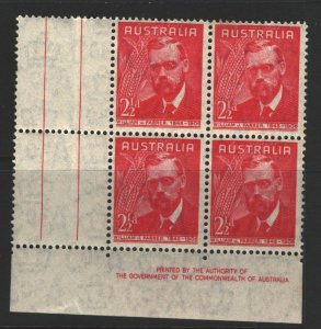 Australia Sc#213 MNH Imprint Block