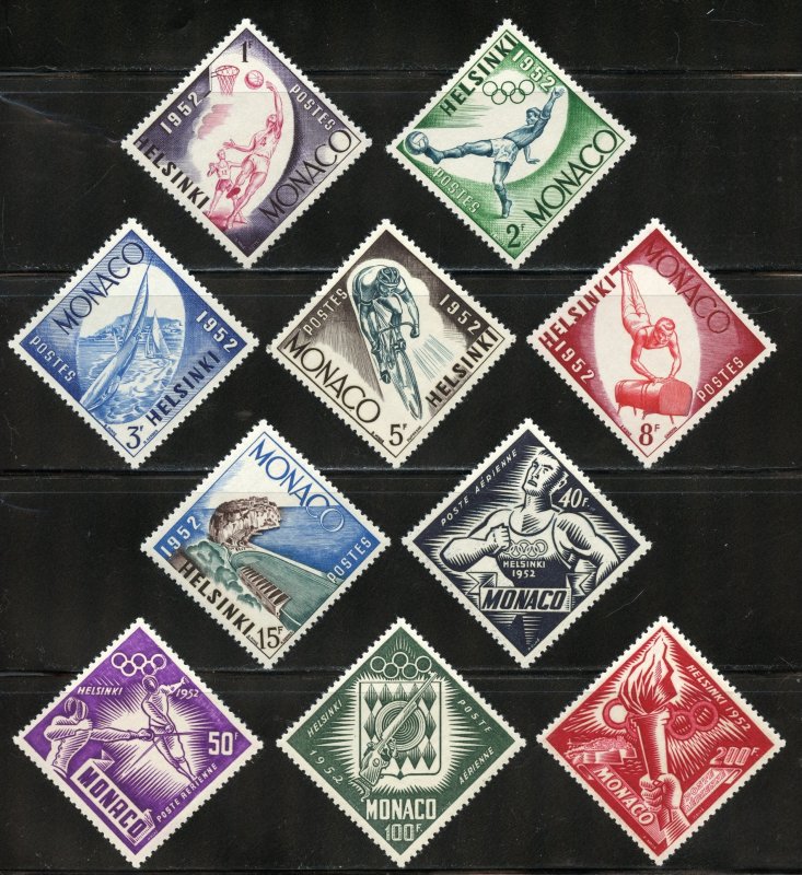 Monaco Scott 295-300,C36-C39 MNHOG - 1952 Helsinki Olympic Games Set -SCV $70.55