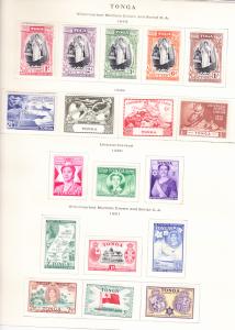 Tonga-Collection-on-Pages-Colonial-and-Modern-NH-Mint-VF-Many-Foils  Tonga-Coll