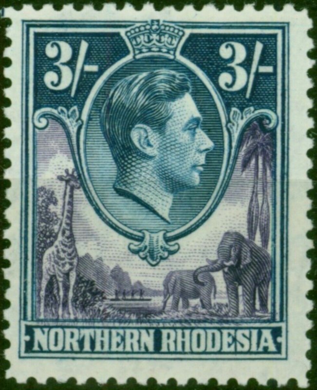 Northern Rhodesia 1938 3s Violet & Blue SG42 Fine MM