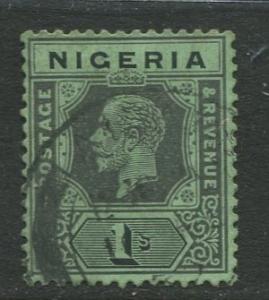 Nigeria -Scott 8 - KGV Definitive -1914 - Used - Single 1/- Stamp