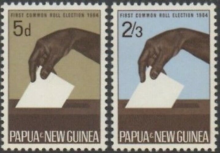 Papua New Guinea 1964 SG55-56 5d Casting Vote set MNH