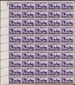 Wisconsin Centennial Sheet of Fifty 3 Cent Postage Stamps Scott 957