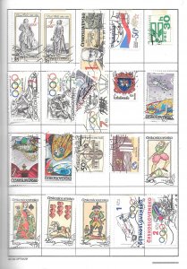 Czechoslovakia Mixture Page of 20 Used stamps. Lot (myB2P3) Collection / Lot