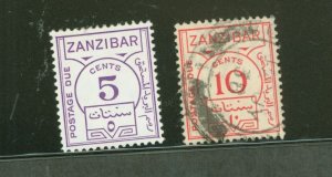 Zanzibar #J18-19 Unused Single
