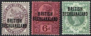 BECHUANALAND 1891 QV GB 1D 6D AND 1/-